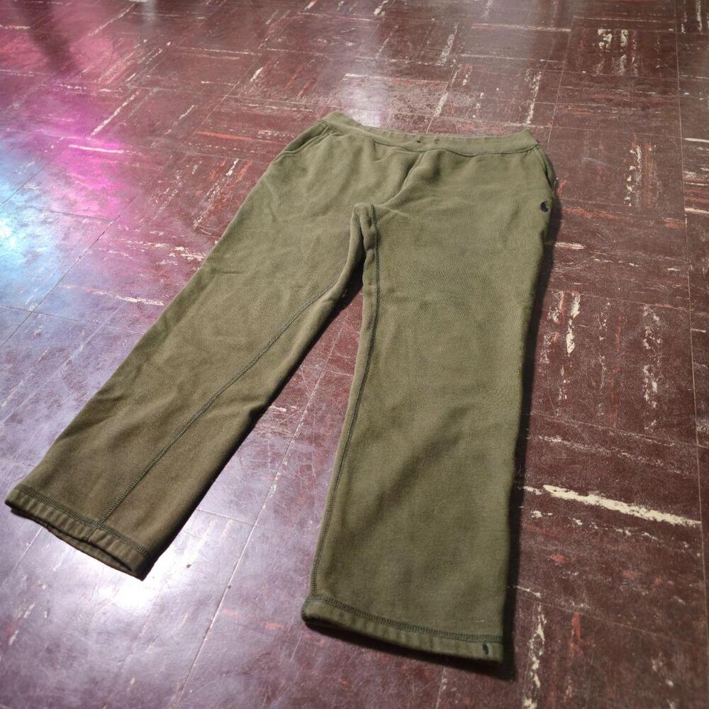 Thermal Pants Vintage Waffle Knit Army Green (L) ✨